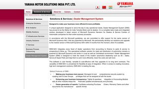 
                            8. Dealer Management System | Yamaha Motor Solutions India