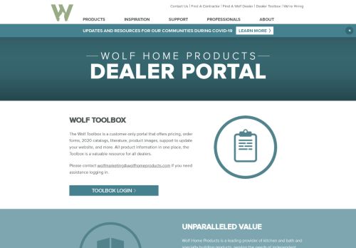 
                            11. Dealer Portal | Wolf Home Products