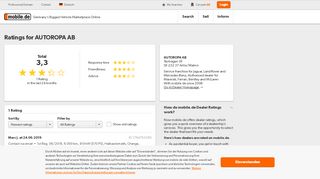 
                            12. Dealer rating AUTOROPA AB - mobile.de