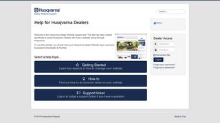 
                            1. Dealer Website Support - Husqvarna