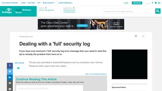 
                            5. Dealing with a 'full' security log - SearchWindowsServer - TechTarget