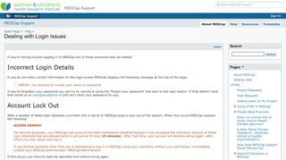 
                            5. Dealing with Login Issues: /REDCap Support