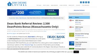 
                            12. Dean Bank Referral Review - Bank Checking Savings