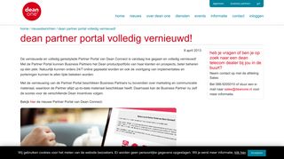 
                            3. dean one • Dean Partner Portal volledig vernieuwd!