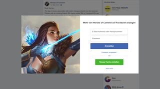 
                            7. Dear Heroes, The log in issues... - Heroes of Camelot | Facebook