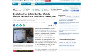 
                            13. Death knell for Orkut: Number of daily visitors to site drops nearly 86 ...