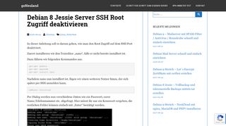 
                            6. Debian 8 Jessie Server SSH Root Zugriff deaktivieren | goNeuland