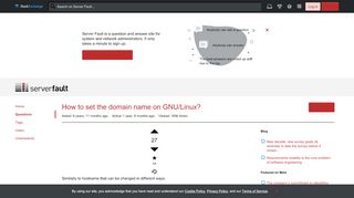 
                            2. debian - How to set the domain name on GNU/Linux? - Server Fault