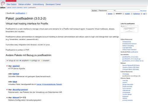 
                            11. Debian -- Informationen über Paket postfixadmin in stretch