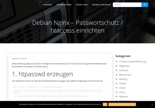 
                            2. Debian Nginx – Passwortschutz / htaccess einrichten | goNeuland