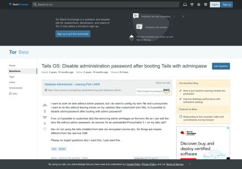 
                            6. debian - Tails OS: Disable administration password after booting ...