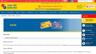 
                            1. Debit Card - Andhra Bank