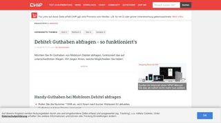 
                            12. Debitel: Guthaben abfragen - so funktioniert's - CHIP