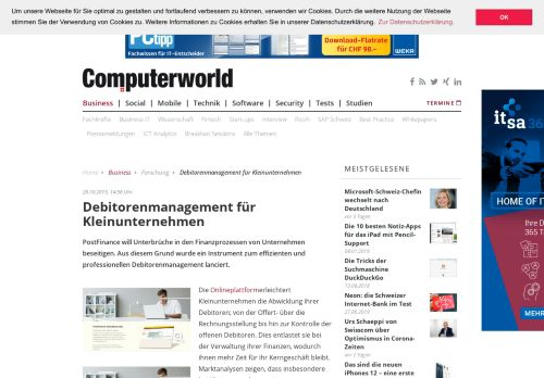 
                            13. Debitorenmanagement für Kleinunternehmen - computerworld.ch