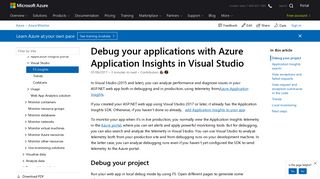 
                            10. Debug applications with Azure Application Insights in Visual Studio ...