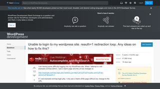 
                            12. debug - Unable to login to my wordpress site. reauth=1 redirection ...
