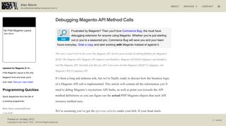 
                            12. Debugging Magento API Method Calls – Alan Storm