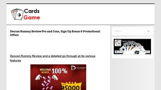 
                            8. Deccan Rummy Review Pro and Cons, Sign Up Bonus | Cards Game