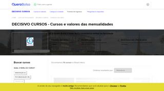 
                            6. DECISIVO CURSOS - Cursos e Valores das Mensalidades | Quero ...