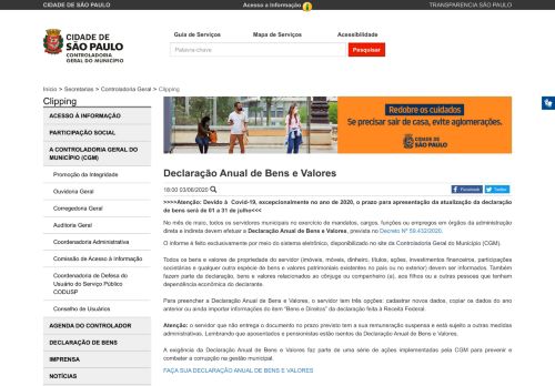 
                            2. Declaração Anual de Bens e Valores - Prefeitura de São Paulo