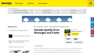 
                            4. Decode Spotify Error Messages and Codes - dummies