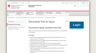 
                            1. Décompte TVA en ligne - EStV - Admin.ch