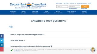 
                            13. Decorah Bank & Trust | Cresco Bank | FAQ's