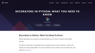 
                            11. Decorators in Python: What you need to know - Timber.io
