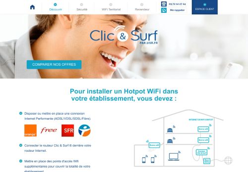 
                            3. Découvrez le hotspot WiFi de votre établissement - Clic & Surf par 2ISR