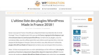 
                            11. Découvrez l'ultime liste des plugins WordPress Made in France 2018 !