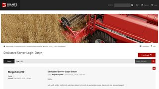 
                            3. Dedicated Server Login-Daten - GIANTS Software - Forum