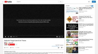 
                            8. Deductor Forgot User Id on Traces - YouTube