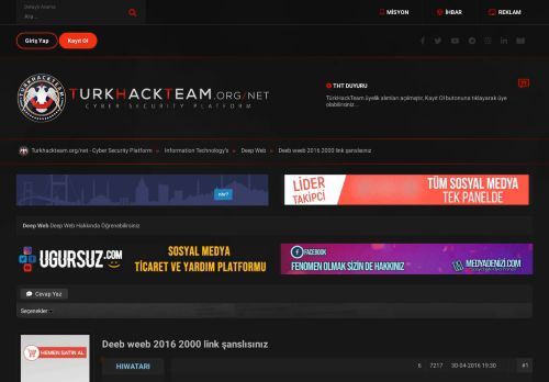 
                            13. Deeb weeb 2016 2000 link şanslısınız - Turkhackteam.net/org ...