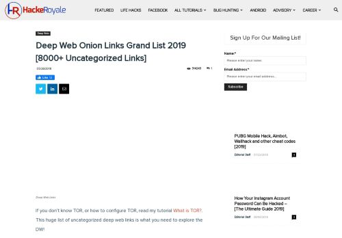 
                            10. Deep Web Onion Links Grand List 2019 [8000+ Uncategorized Links ...