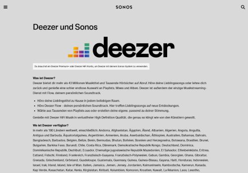
                            5. Deezer und Sonos | Sonos