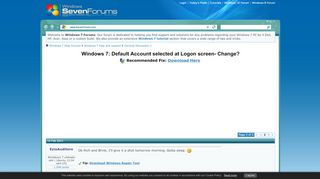 
                            8. Default Account selected at Logon screen- Change? - Page 2 ...
