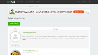 
                            4. Default Admin Account - SysAid