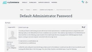 
                            9. Default Administrator Password - nopCommerce