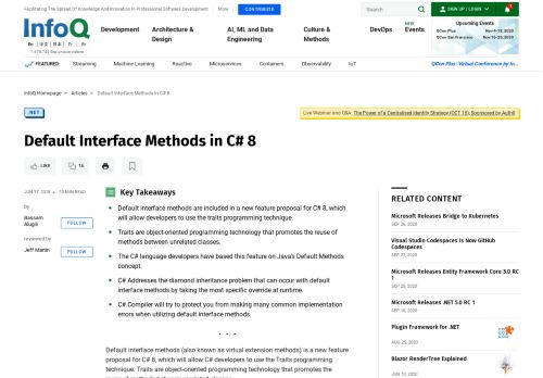 
                            8. Default Interface Methods in C# 8 - InfoQ