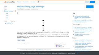 
                            4. Default landing page after login - Stack Overflow