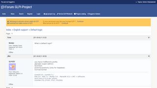 
                            2. Default login / English support / Forum GLPI-Project