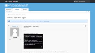 
                            8. default Login - first login? - General - openmediavault