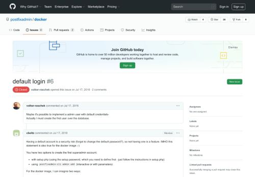 
                            6. default login · Issue #6 · postfixadmin/docker · GitHub