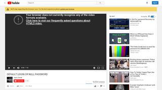 
                            5. DEFAULT LOGIN OR NULL PASSWORD - YouTube