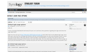 
                            2. Default login page options - Synology Forum