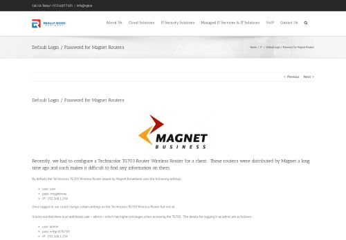 
                            3. Default Login / Password for Magnet Routers | Managed IT Services ...