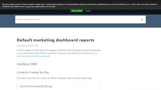 
                            5. Default marketing dashboard reports - HubSpot Support