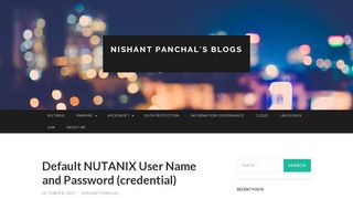 
                            5. Default NUTANIX User Name and Password (credential) | NISHANT ...