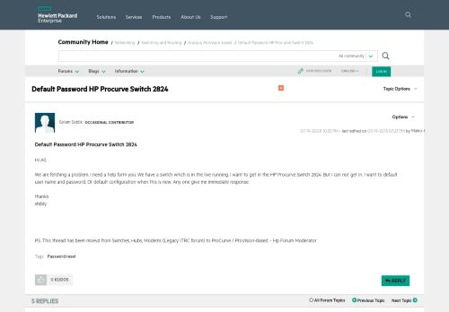
                            1. Default Password HP Procurve Switch 2824 - Hewlett Packard ...