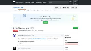 
                            1. Default password · Issue #913 · beefproject/beef · GitHub